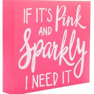 Pink & Sparkly Wood Decor